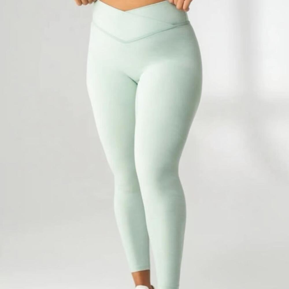 Vitality Daydream V Pant Crossover Yoga Leggings Mint Marl Size Large